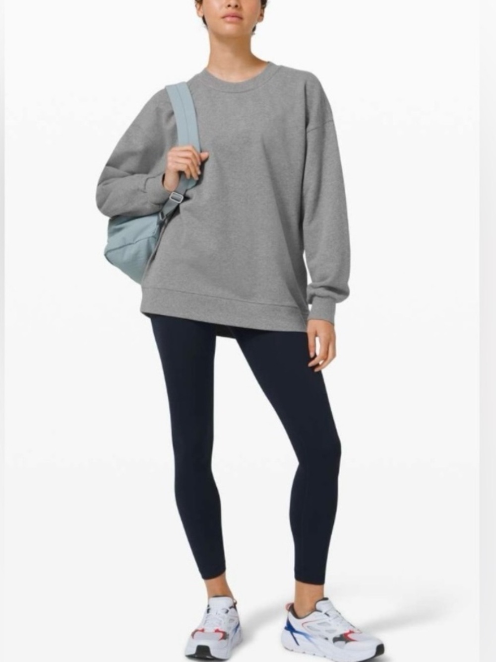 Lululemon Perfectly Oversized Crew Heather Gray Sweatshirt Size 8